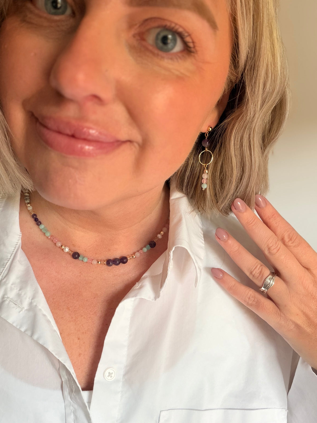 Rainbow Haven Beach Gemstone Earrings
