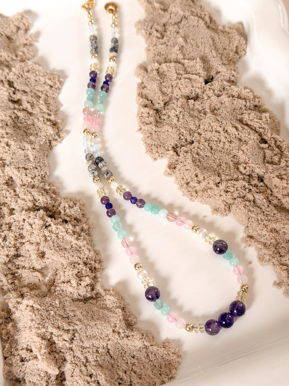 Rainbow Haven Beach Gemstone Necklace