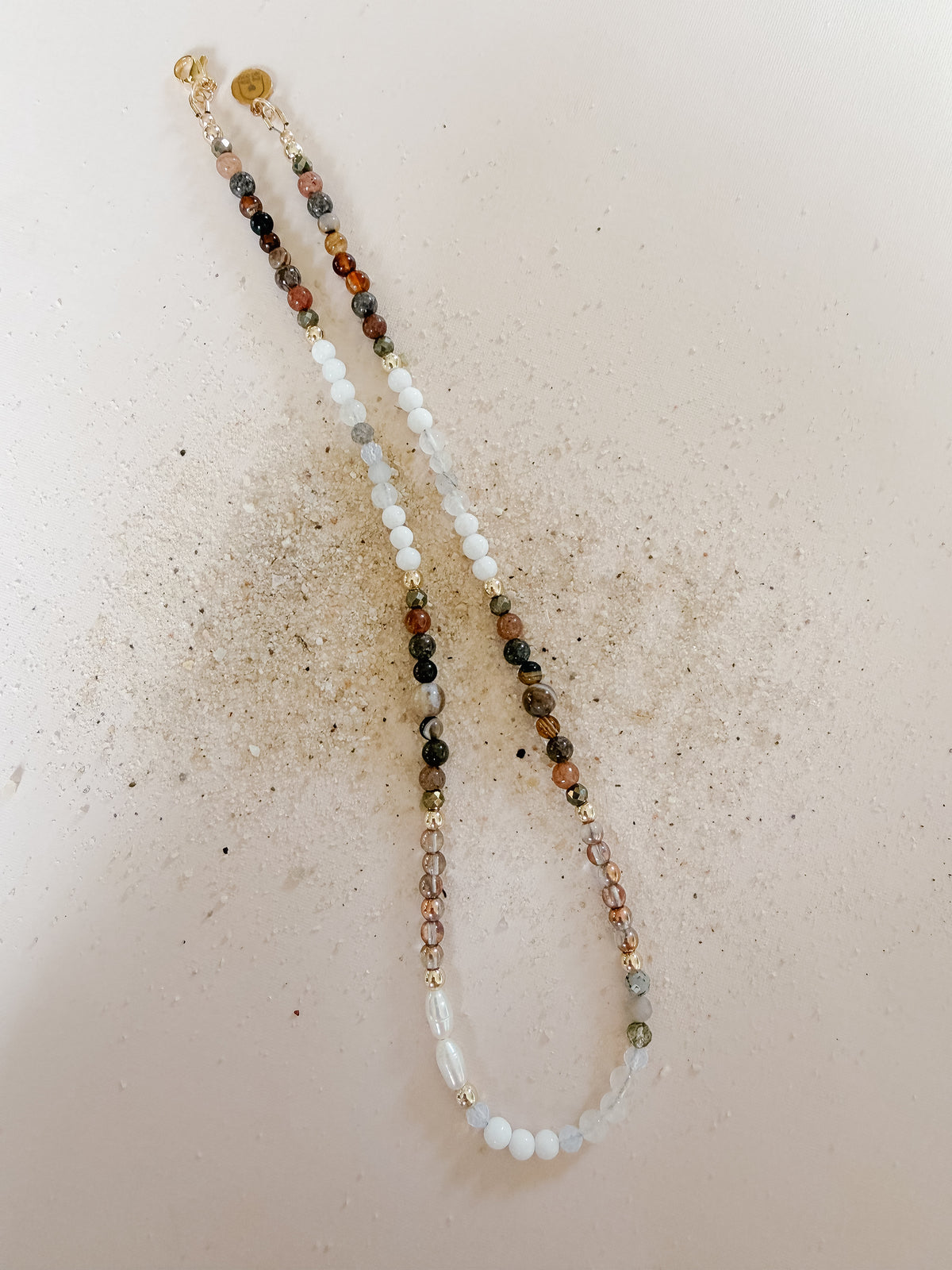 Crystal Crescent Gemstone Necklaces