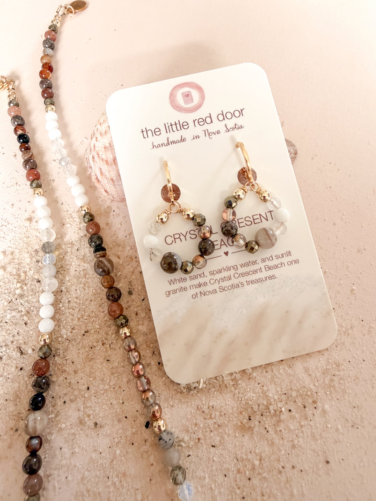 Crystal Crescent Gemstone Earrings